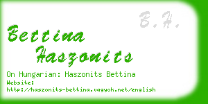 bettina haszonits business card